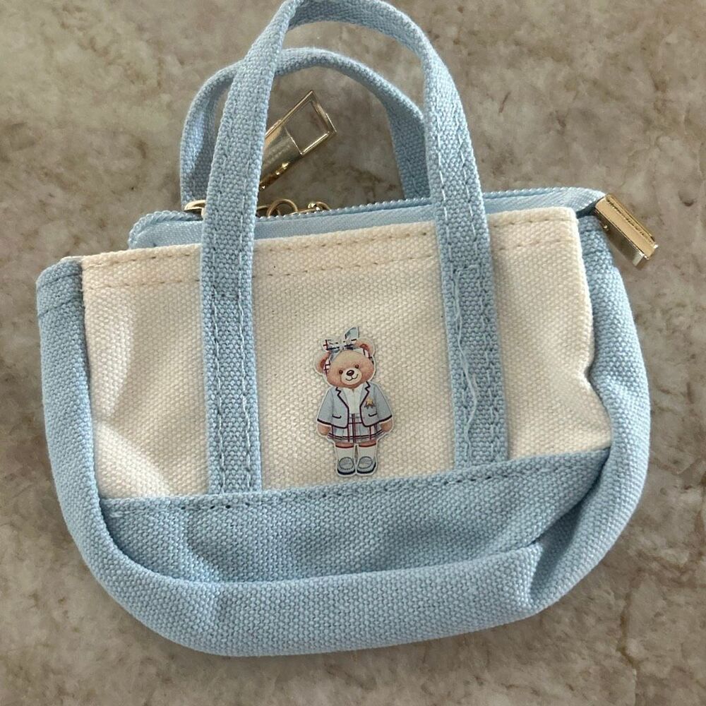 Mini Purse Keychain with Teddy Bear